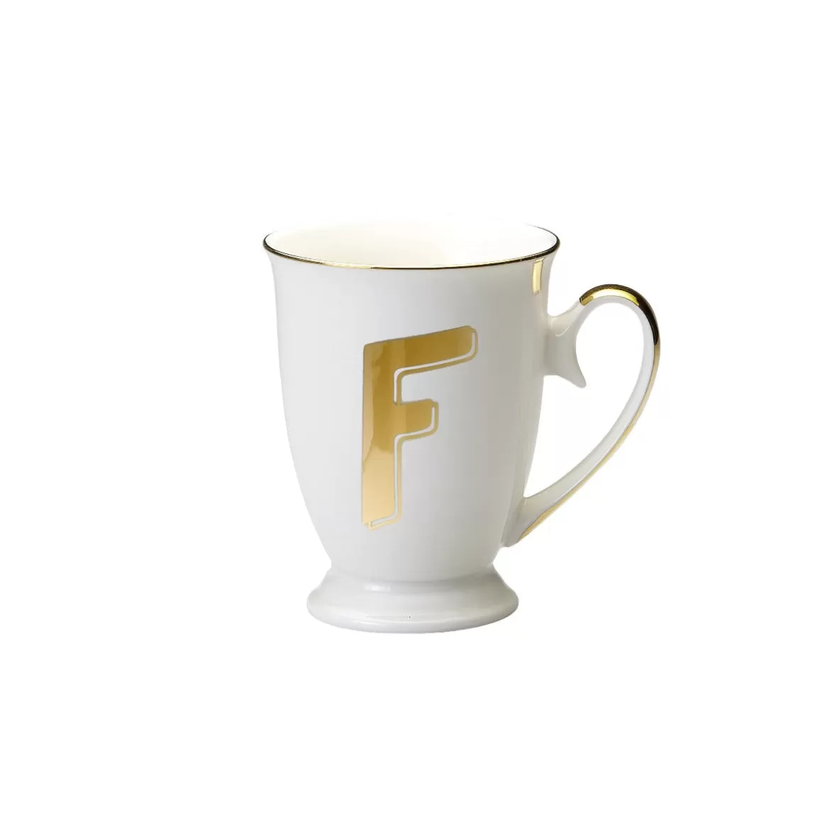 Tazze E Tazzine-Bitossi Home Mug Lettera F 11 O 8,7 Cm Decalcomania Oro