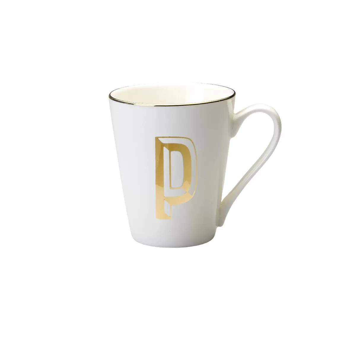 Tazze E Tazzine-Bitossi Home Mug Lettera P 8,7 O 10,3H Cm Decalcomania Oro