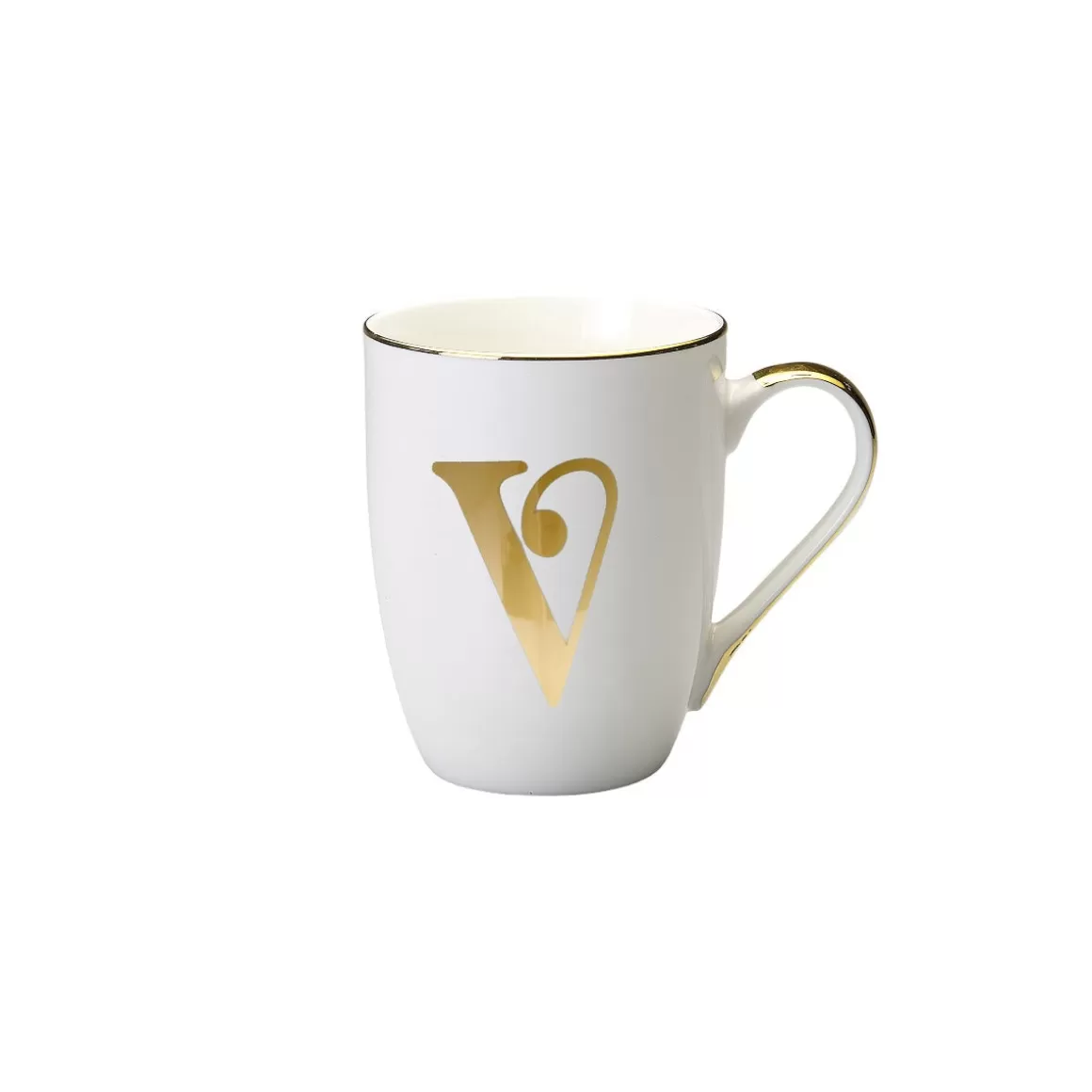 Tazze E Tazzine-Bitossi Home Mug Lettera V 10,3 O 8,2 Cm Decalcomania Oro