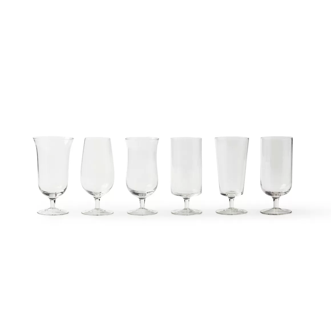 Bicchieri-Bitossi Home Set 6 Bicchieri Birra Forme Assortite Trasparente