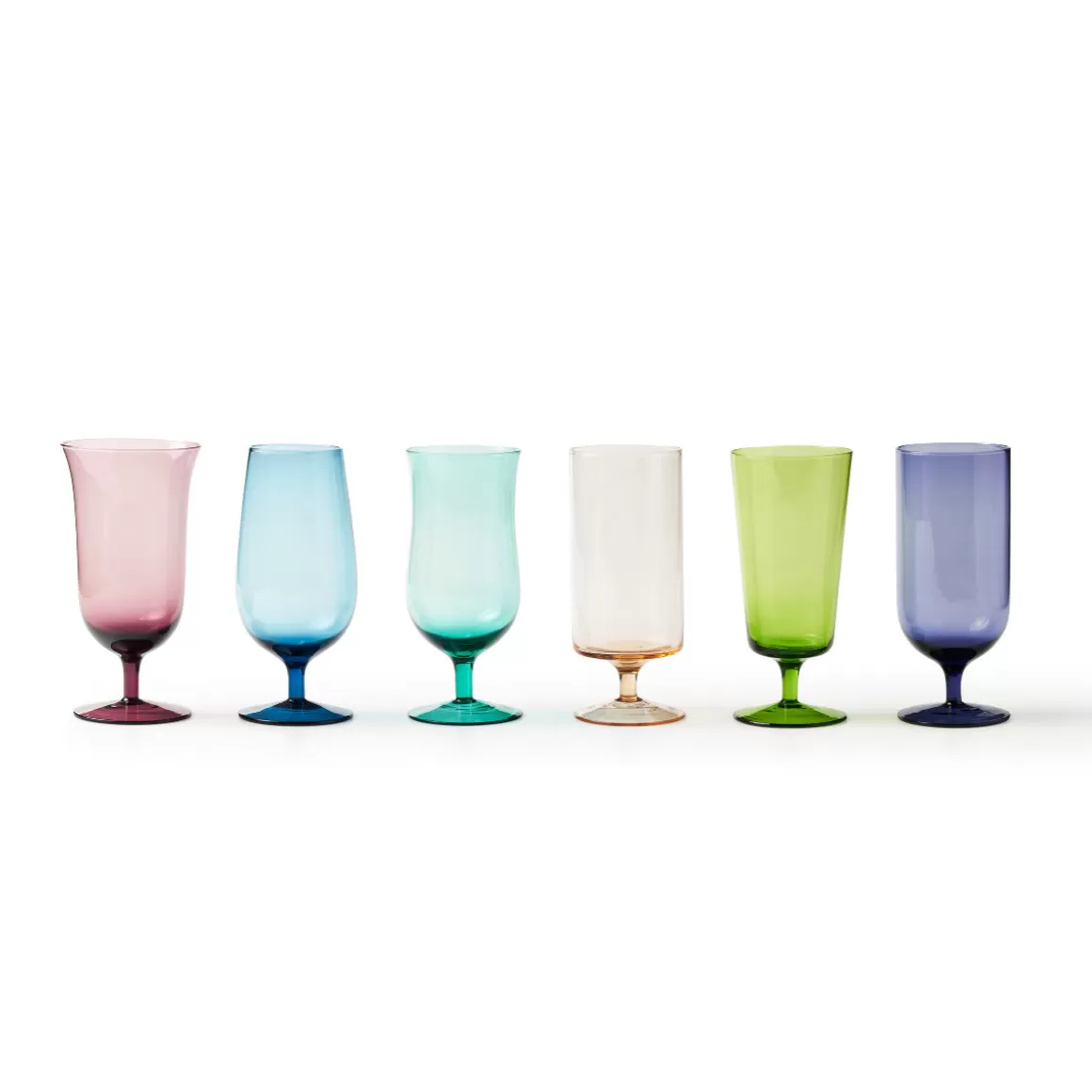 Bicchieri-Bitossi Home Set 6 Bicchieri Birra Forme Assortite Colori Assortiti