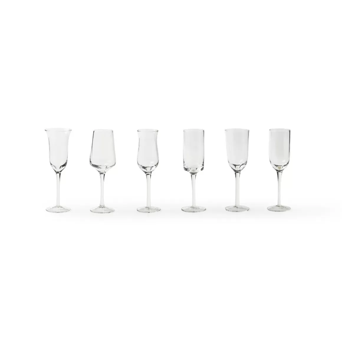 Bicchieri-Bitossi Home Set 6 Bicchieri Grappa Forme Assortite Trasparente