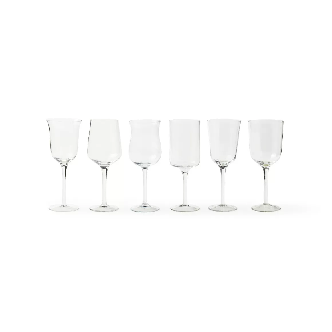 Bicchieri-Bitossi Home Set 6 Calici Forme Assortite Trasparente