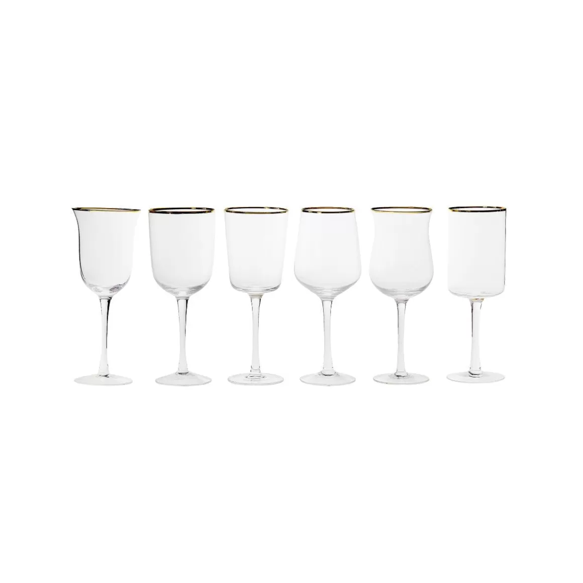 Bicchieri-Bitossi Home Set 6 Calici Forme Assortite Trasparente