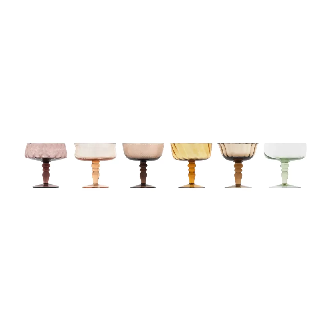 Piatti E Coppe-Bitossi Home Set 6 Coppette Forme Assortite - Texture Nuance Ambra/Rosa