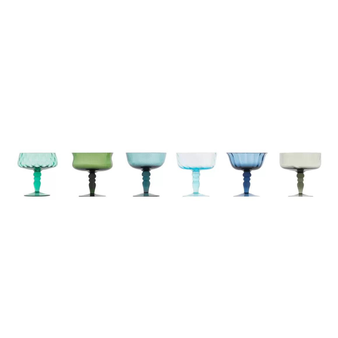 Piatti E Coppe-Bitossi Home Set 6 Coppette Forme Assortite - Texture Nuance Blu/Verde