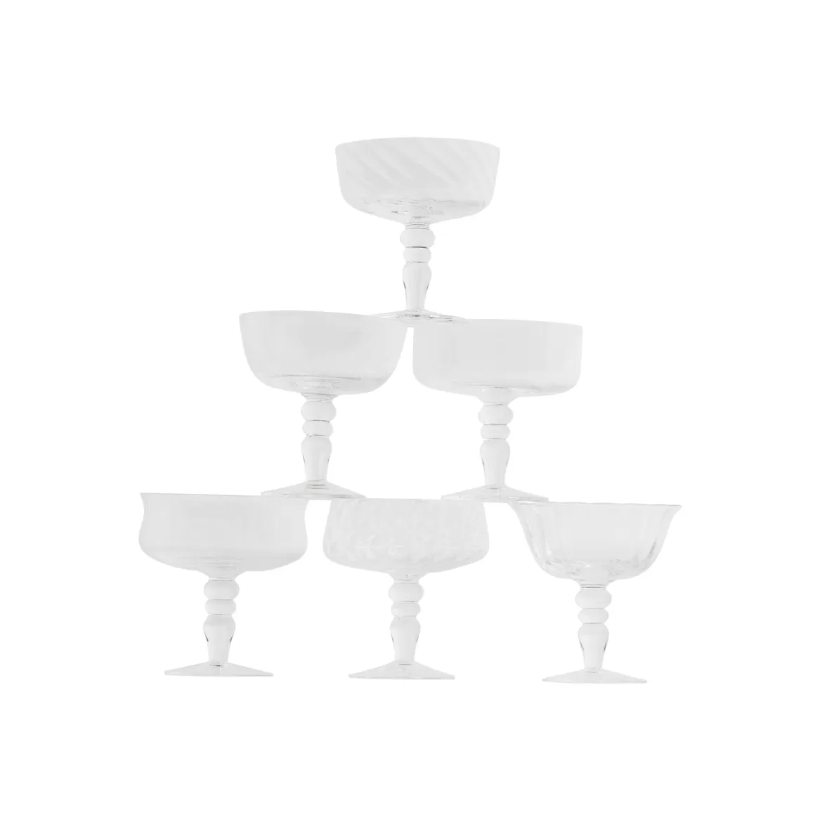 Piatti E Coppe-Bitossi Home Set 6 Coppette Forme Assortite - Texture Trasparente