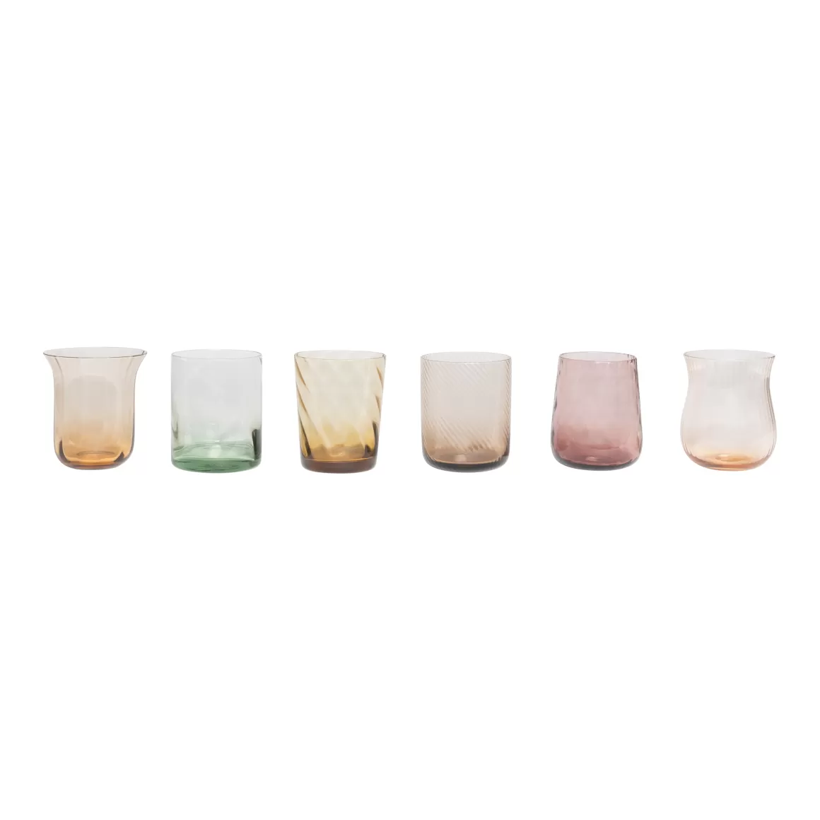 Bicchieri-Bitossi Home Set 6 Tumbler - Texture Nuance Ambra/Rosa