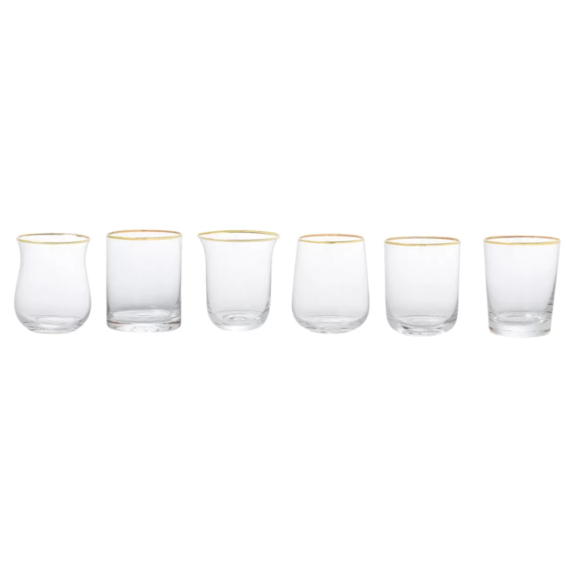 Bicchieri-Bitossi Home Set 6 Tumbler Forme Assortite Trasparente